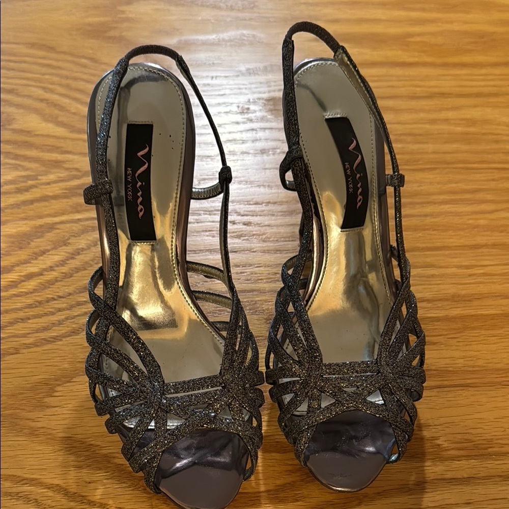 Nina Women's Sparkling Silver Heels